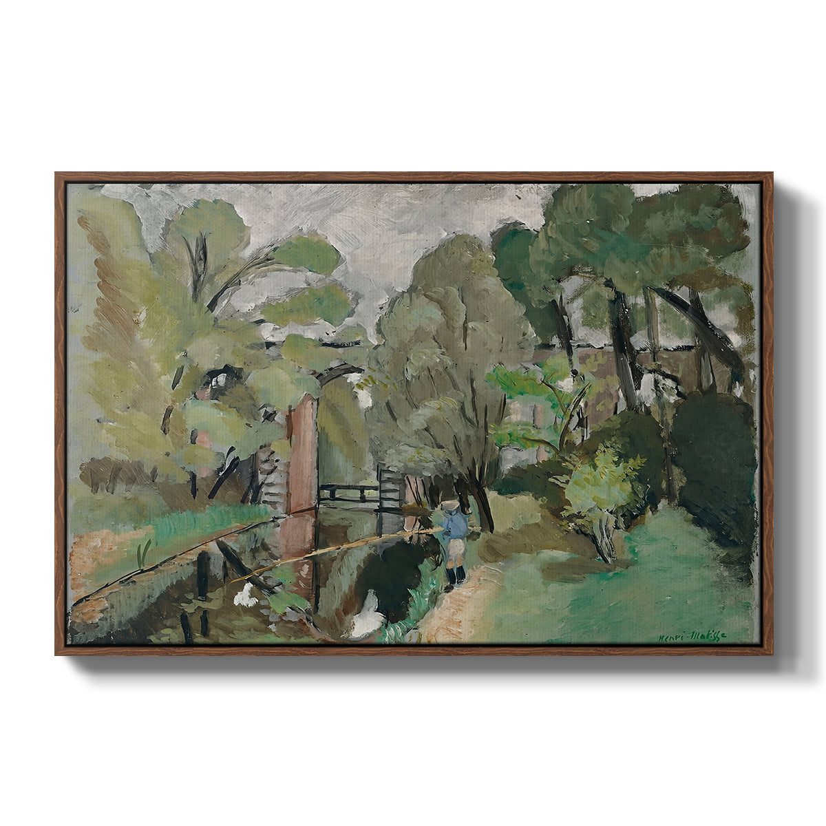 The Little Fisherman, Maintenon, 1918 - Floater Framed Canvas Print