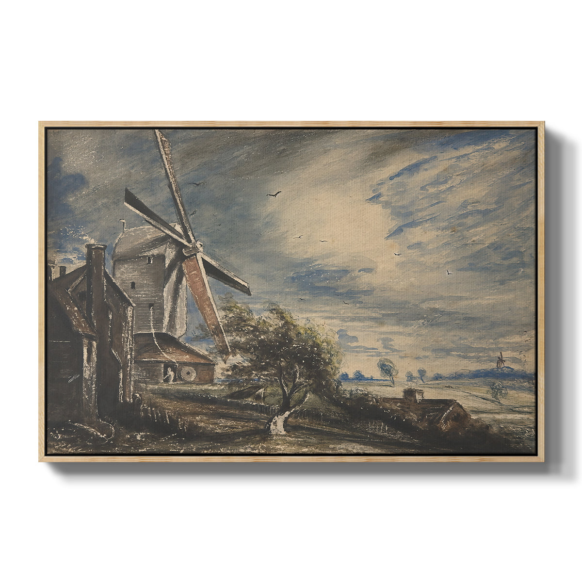 A Mill Near Colchester, c. 1833 - Floater Framed Canvas Print