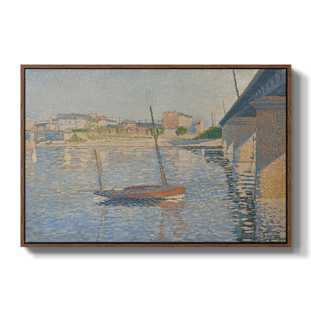 Le Clipper, Asnières, 1887 - Floater Framed Canvas Print