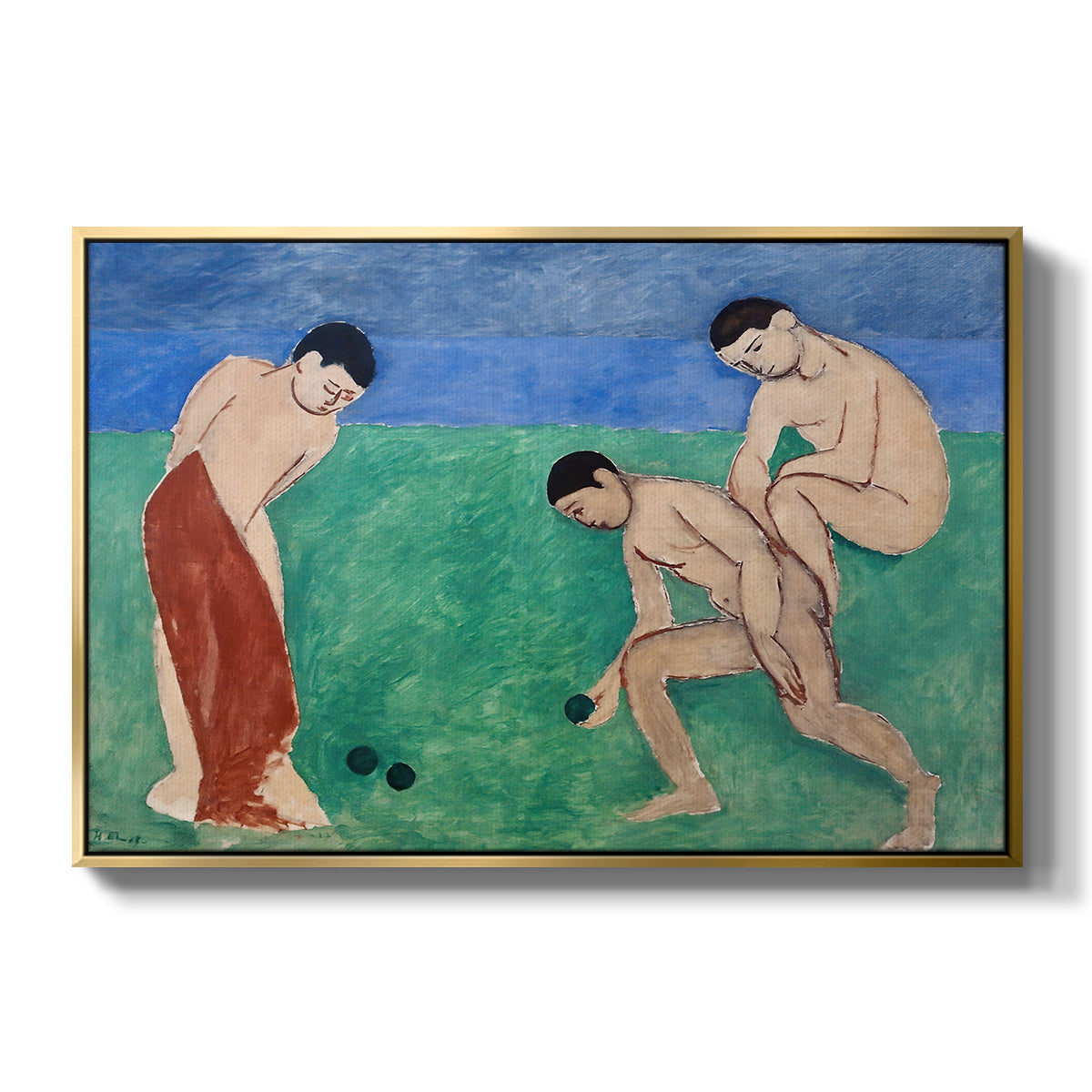 Game of Bowls, 1908 - Floater Framed Canvas Print