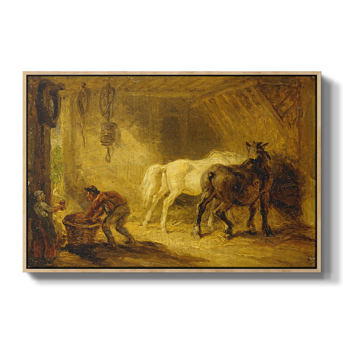 Heath Ewe and Lambs, 1810 - Floater Framed Canvas Print