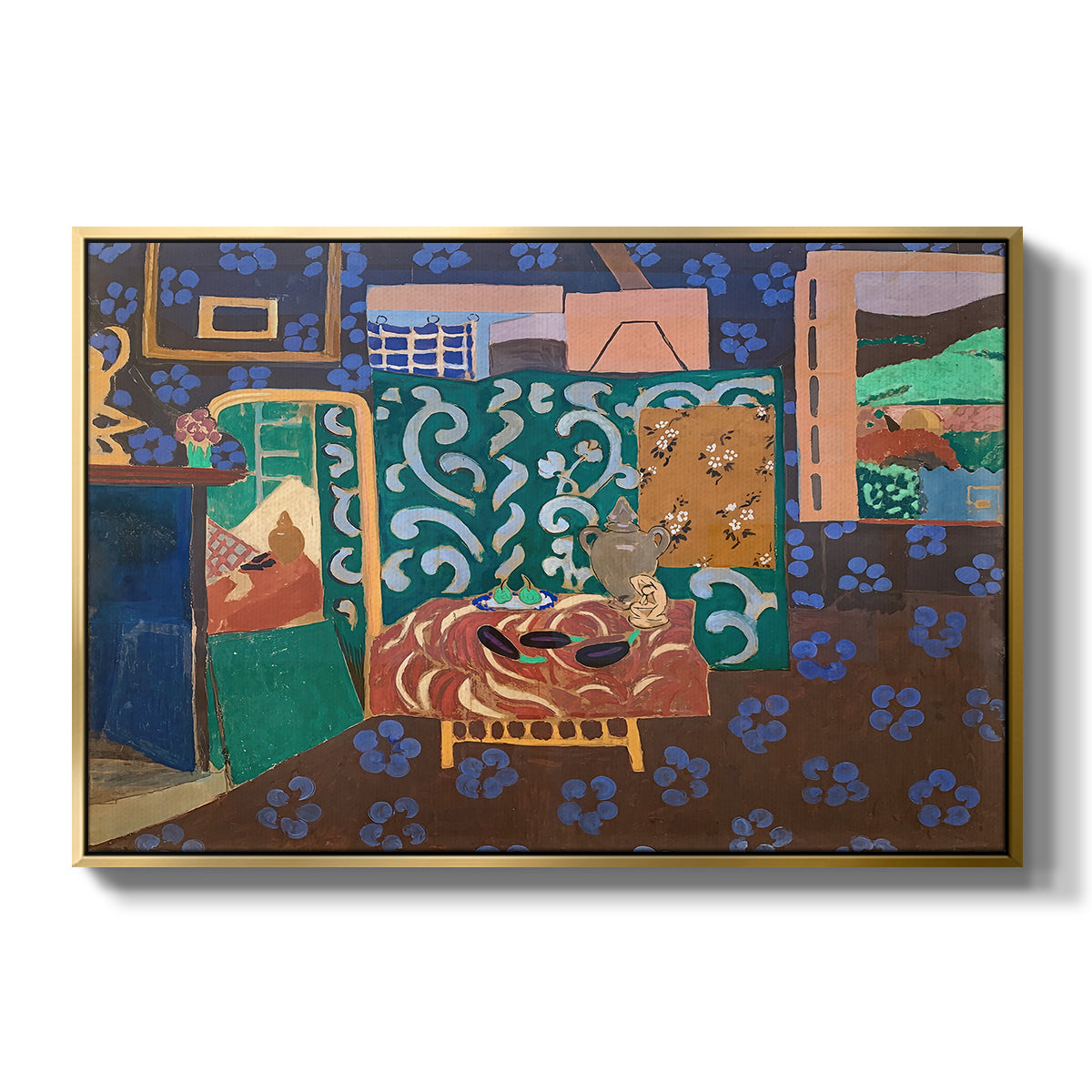 Interior with Aubergines, 1911 - Floater Framed Canvas Print