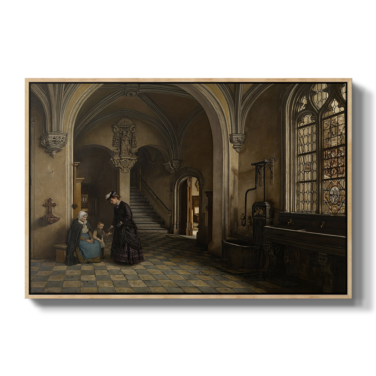 Interior of the Church of Saint Paul in Antwerp, c. 1865-1869 - Floater Framed Canvas Print