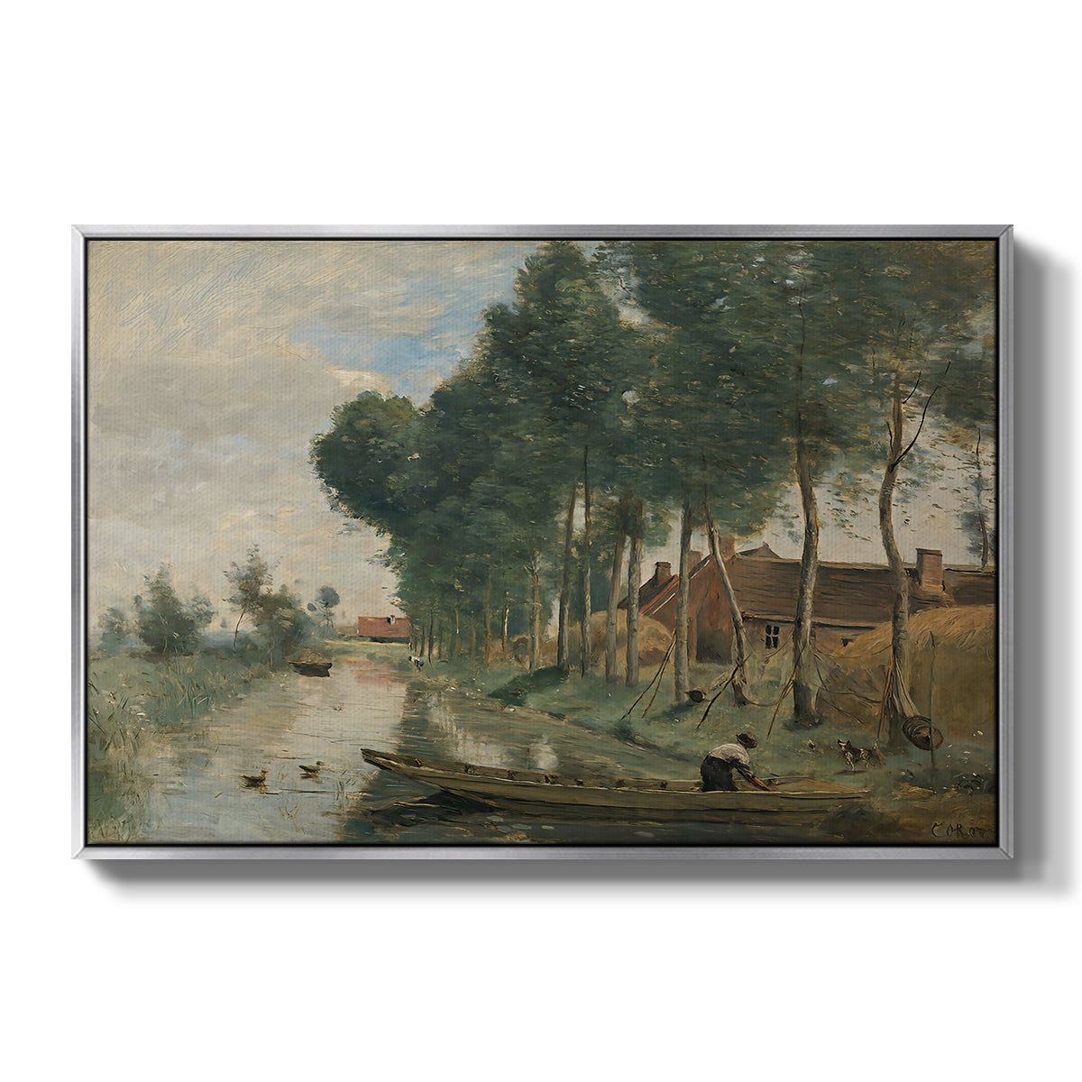 Landscape at Arleux-du-Nord, c. 1871-1874 - Floater Framed Canvas Print