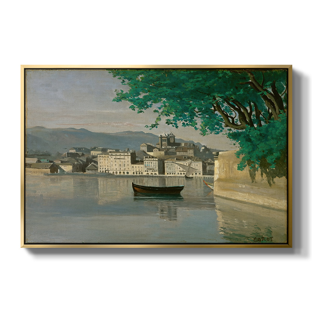 Geneva View of Part of the City, c. 1834-1835 - Floater Framed Canvas Print