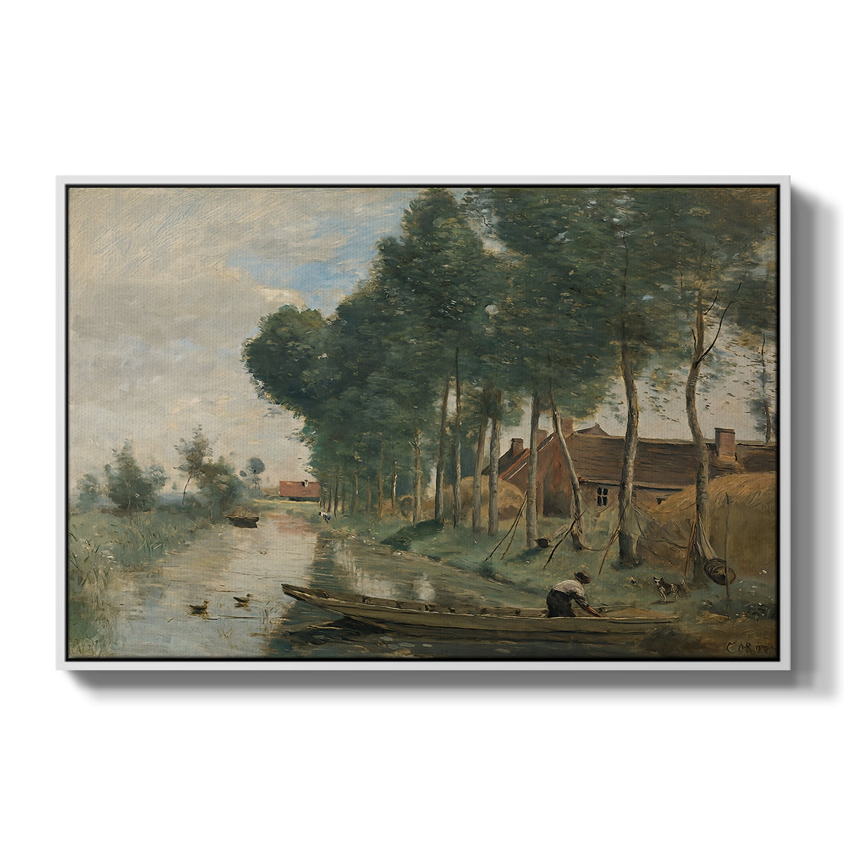 Landscape at Arleux-du-Nord, c. 1871-1874 - Floater Framed Canvas Print
