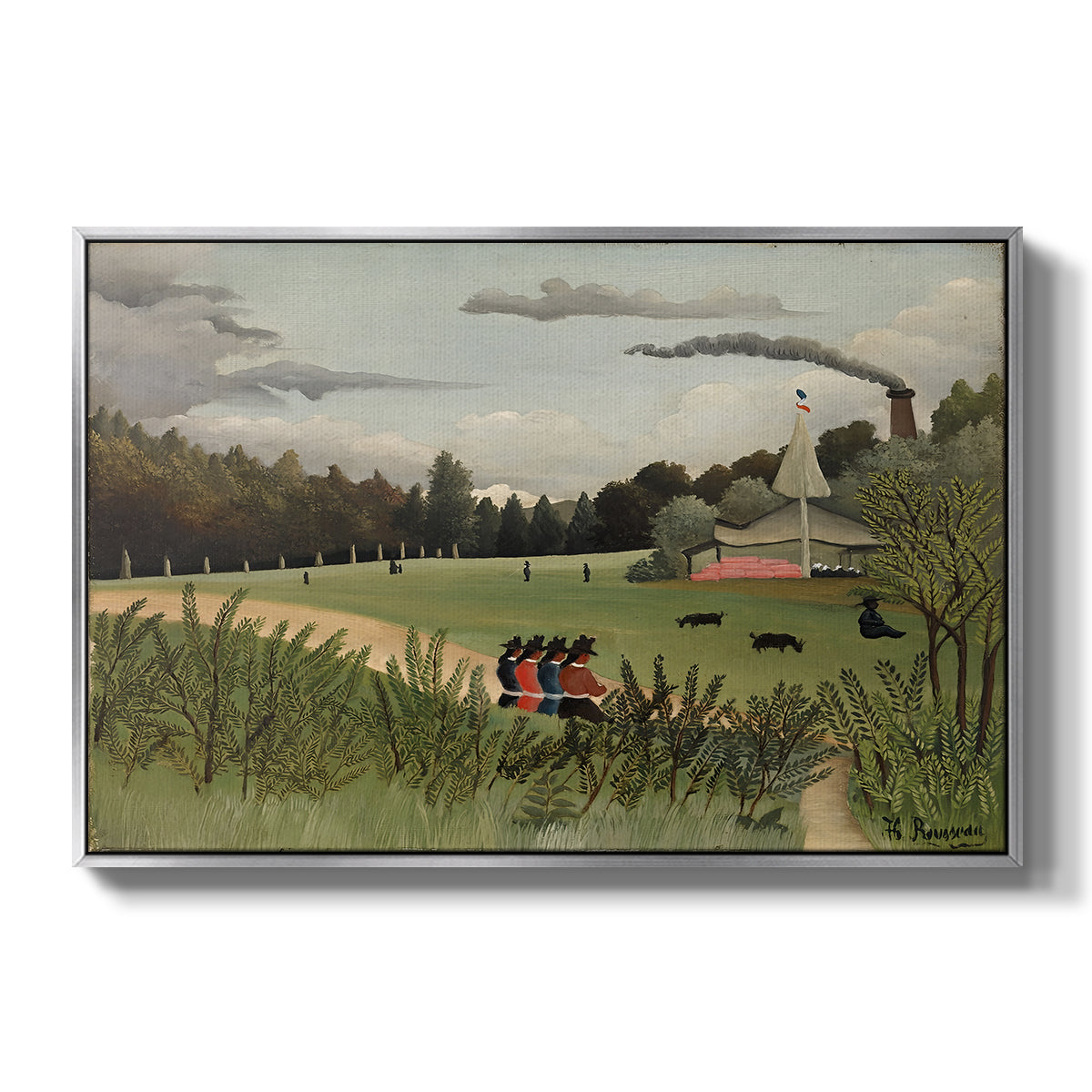 The Chair Factory at Alfortville, 1897 - Floater Framed Canvas Print