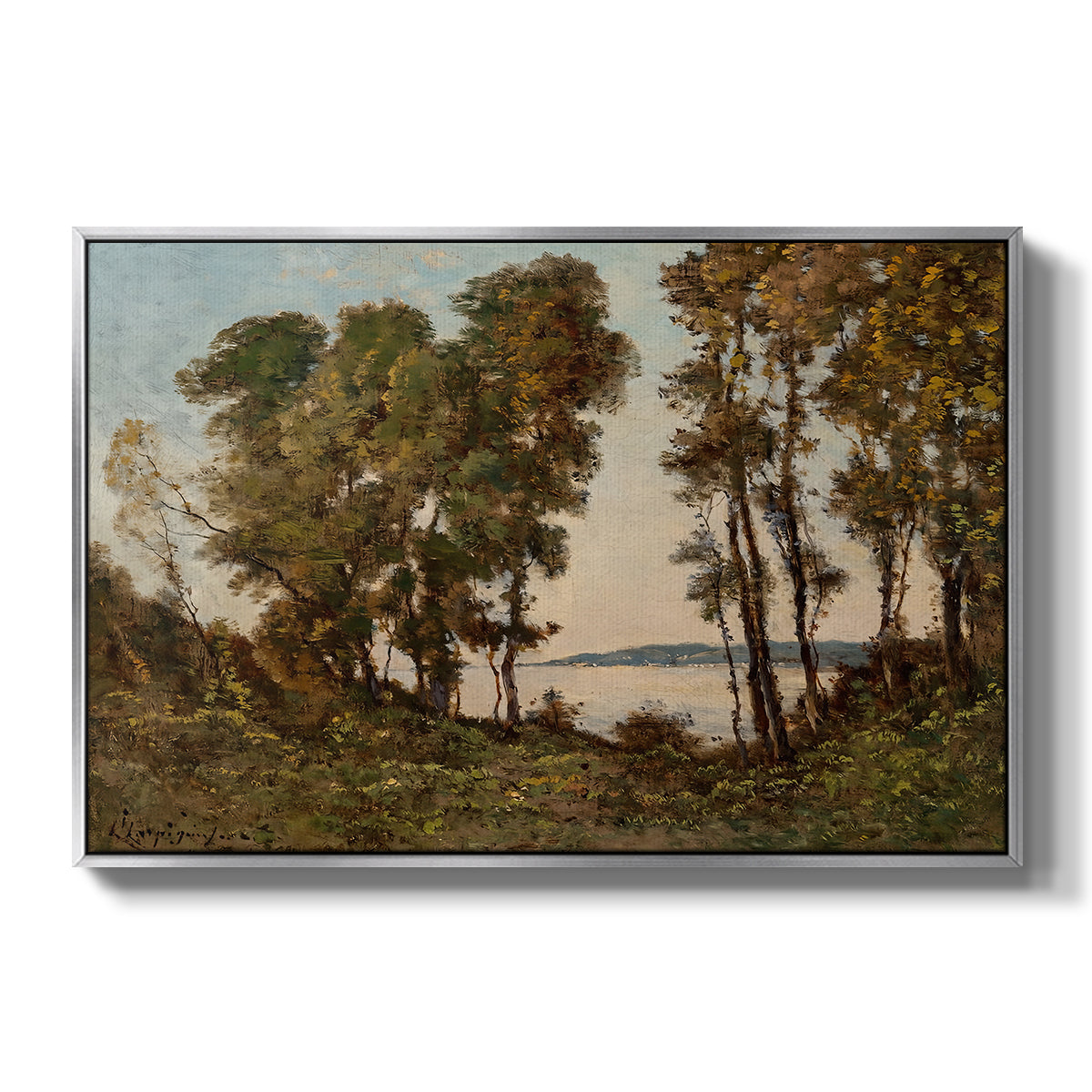 The Banks of the Allier, 1894 - Floater Framed Canvas Print