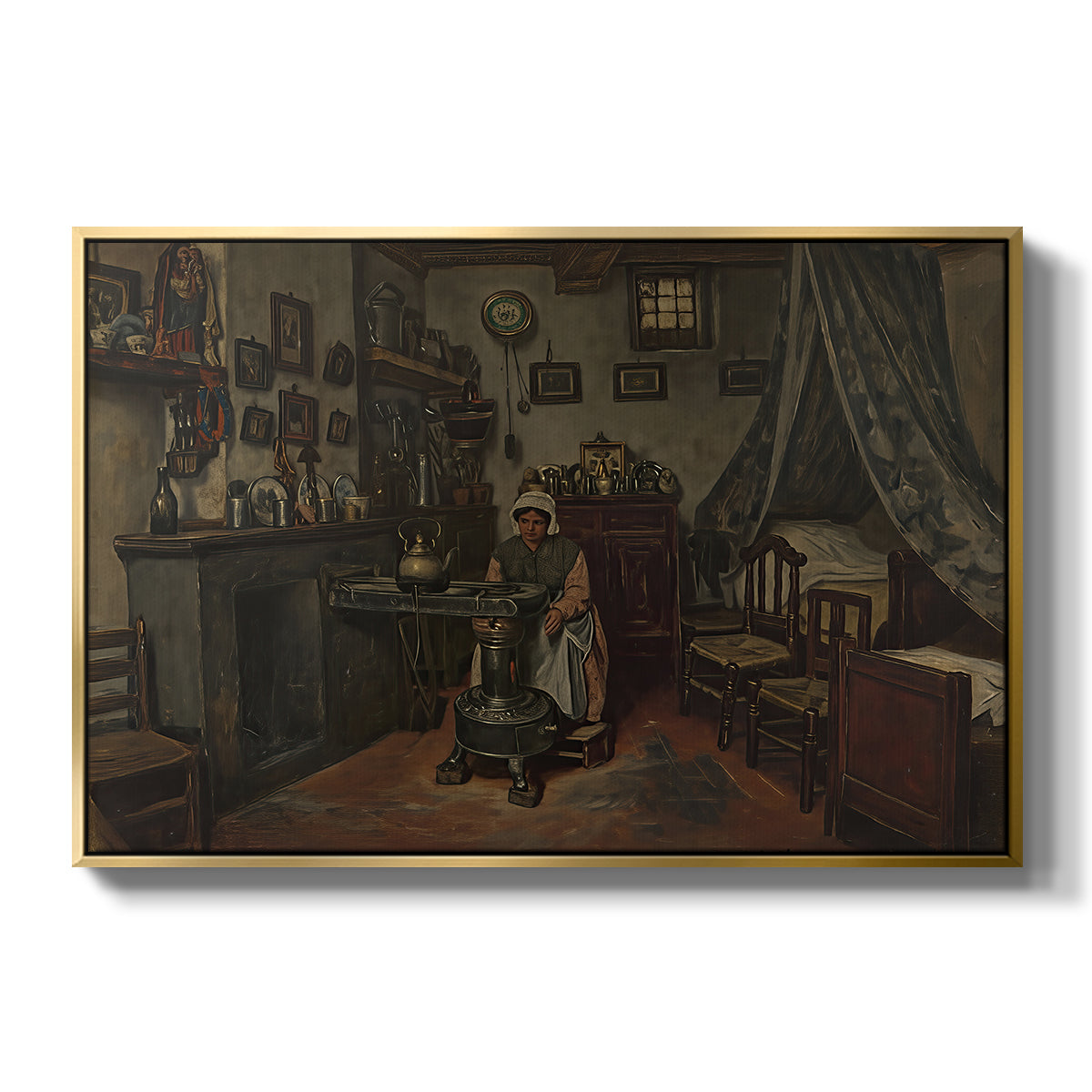 Interior, c. 1865-1870 - Floater Framed Canvas Print