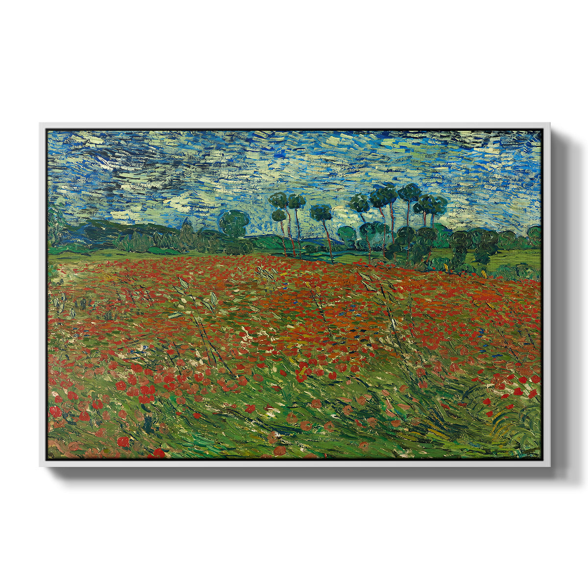 Field with Poppies, 1889 - Floater Framed Canvas Print
