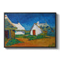 Three White Cottages at Saintes-Maries, 1888 - Floater Framed Canvas Print
