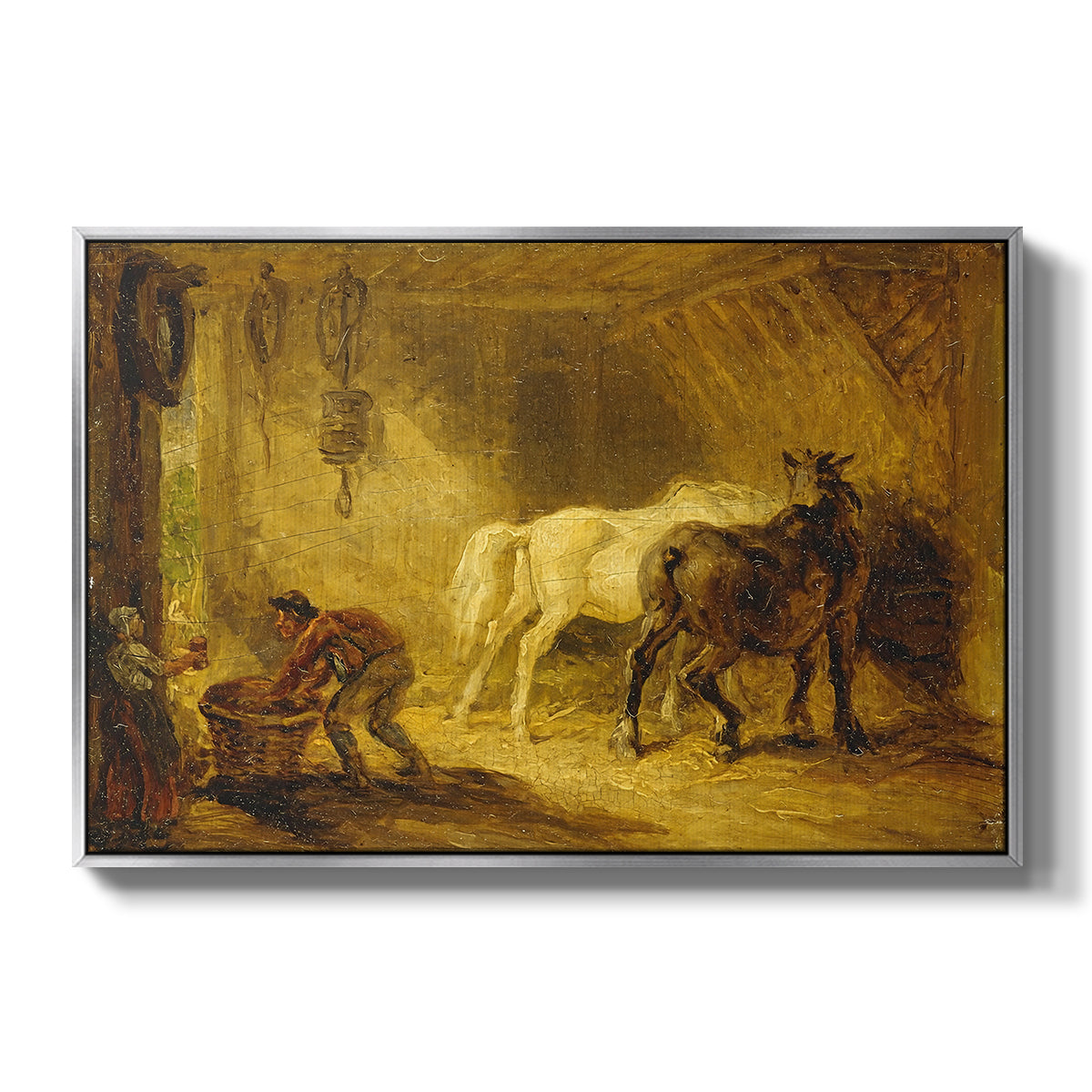 Heath Ewe and Lambs, 1810 - Floater Framed Canvas Print