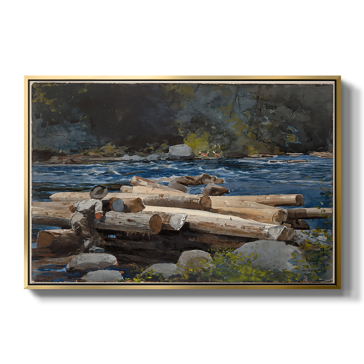 Hudson River, 1892 - Floater Framed Canvas Print