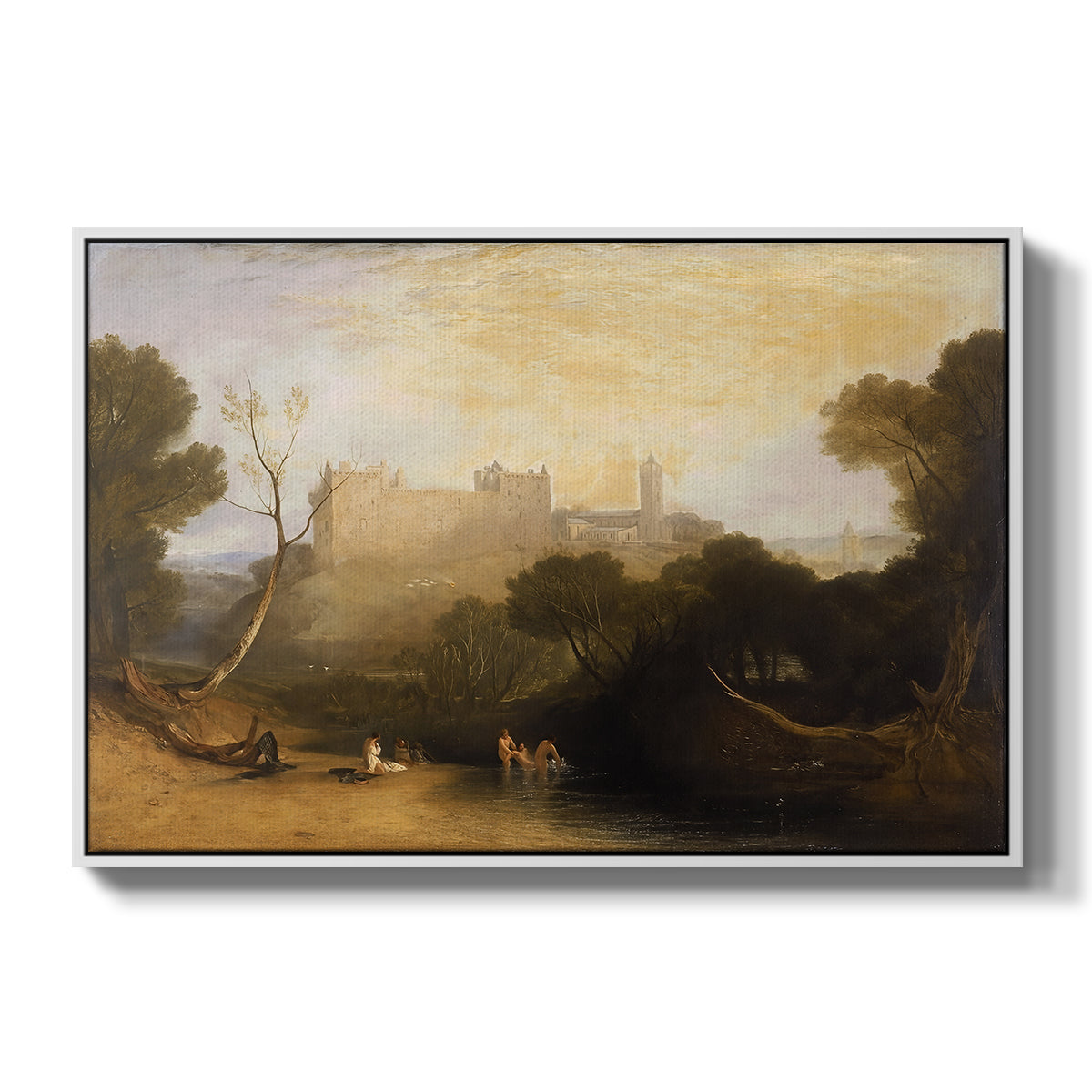 Linlithgow Palace, c. 1807 - Floater Framed Canvas Print