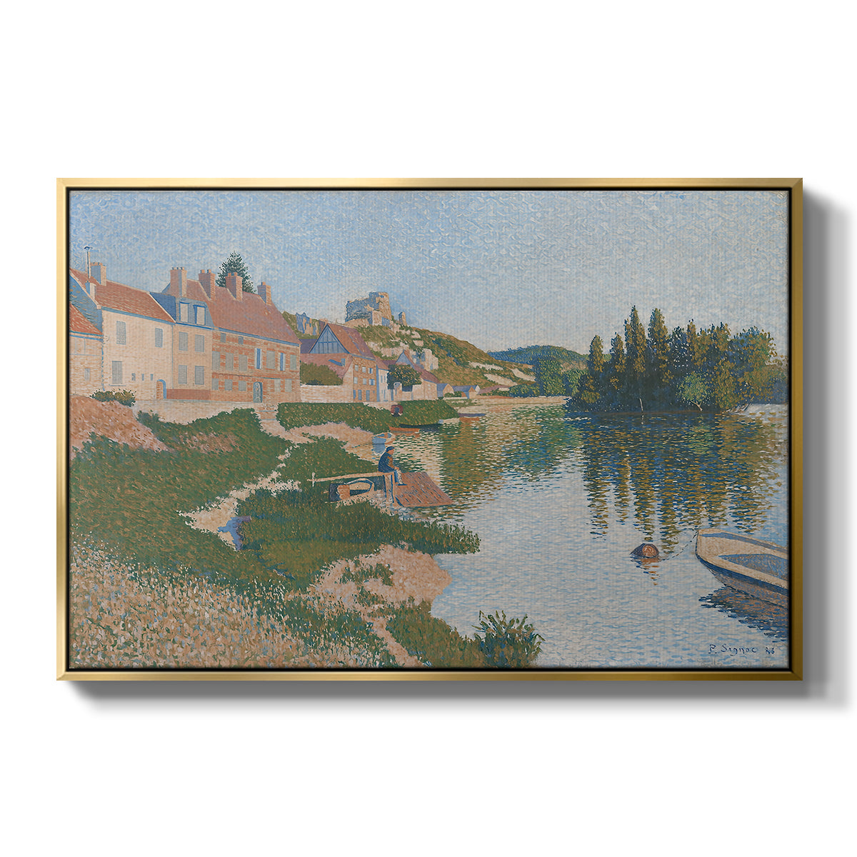 Les Andelys, Côte d'Aval, 1886 - Floater Framed Canvas Print