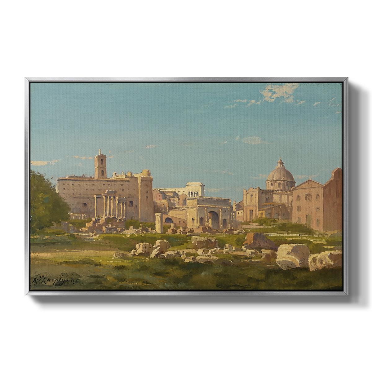 The Roman Forum, c. 1860 - Floater Framed Canvas Print