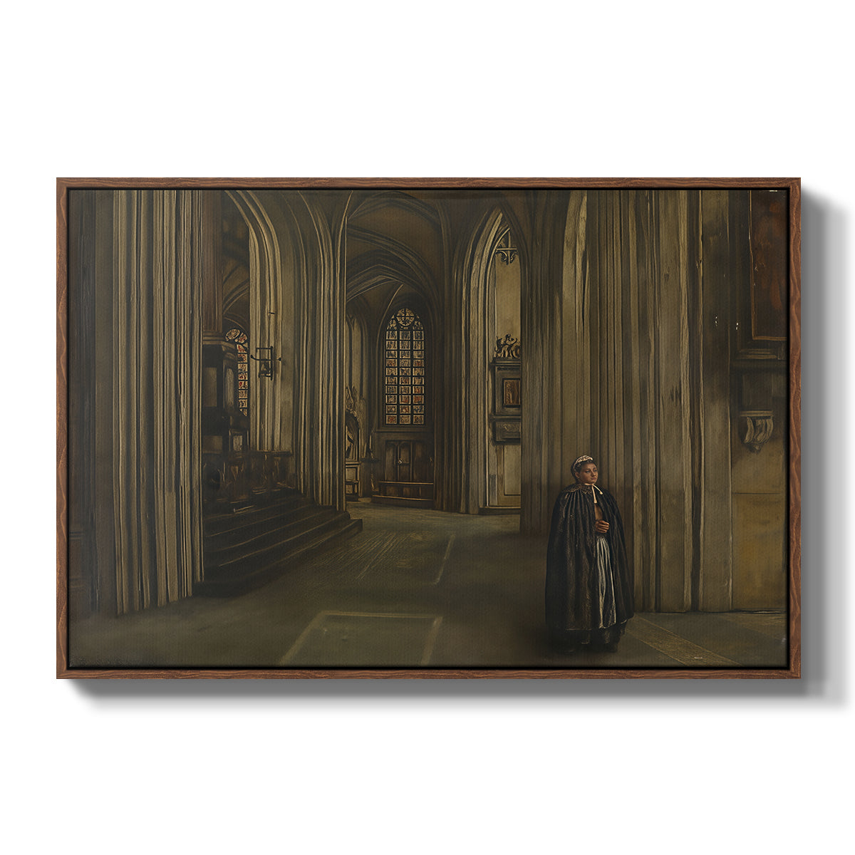 Interior of a Church, 1871 - Floater Framed Canvas Print