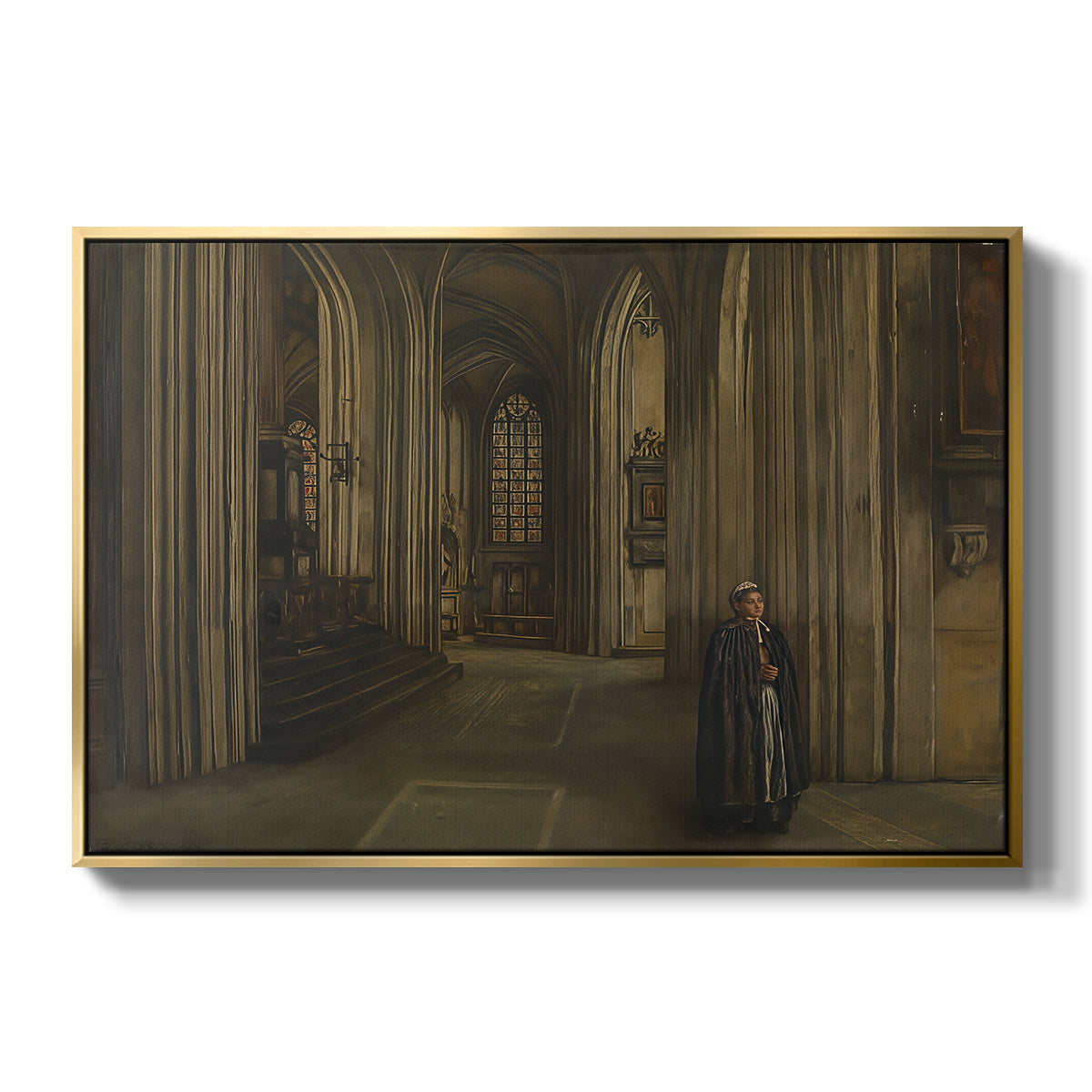 Interior of a Church, 1871 - Floater Framed Canvas Print