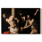 Canvas art print portraying Christ bound to column while being whipped by surrounding figures, set against a white background
