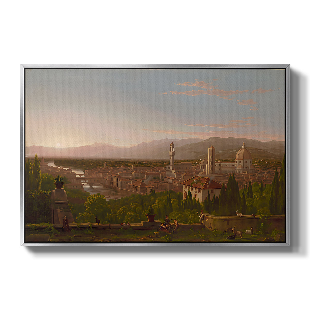 View of Florence from San Miniato, 1837 - Floater Framed Canvas Print
