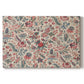 Canvas art print portraying a repeating floral and botanical pattern with intricate detailing on cream background, set against a white background