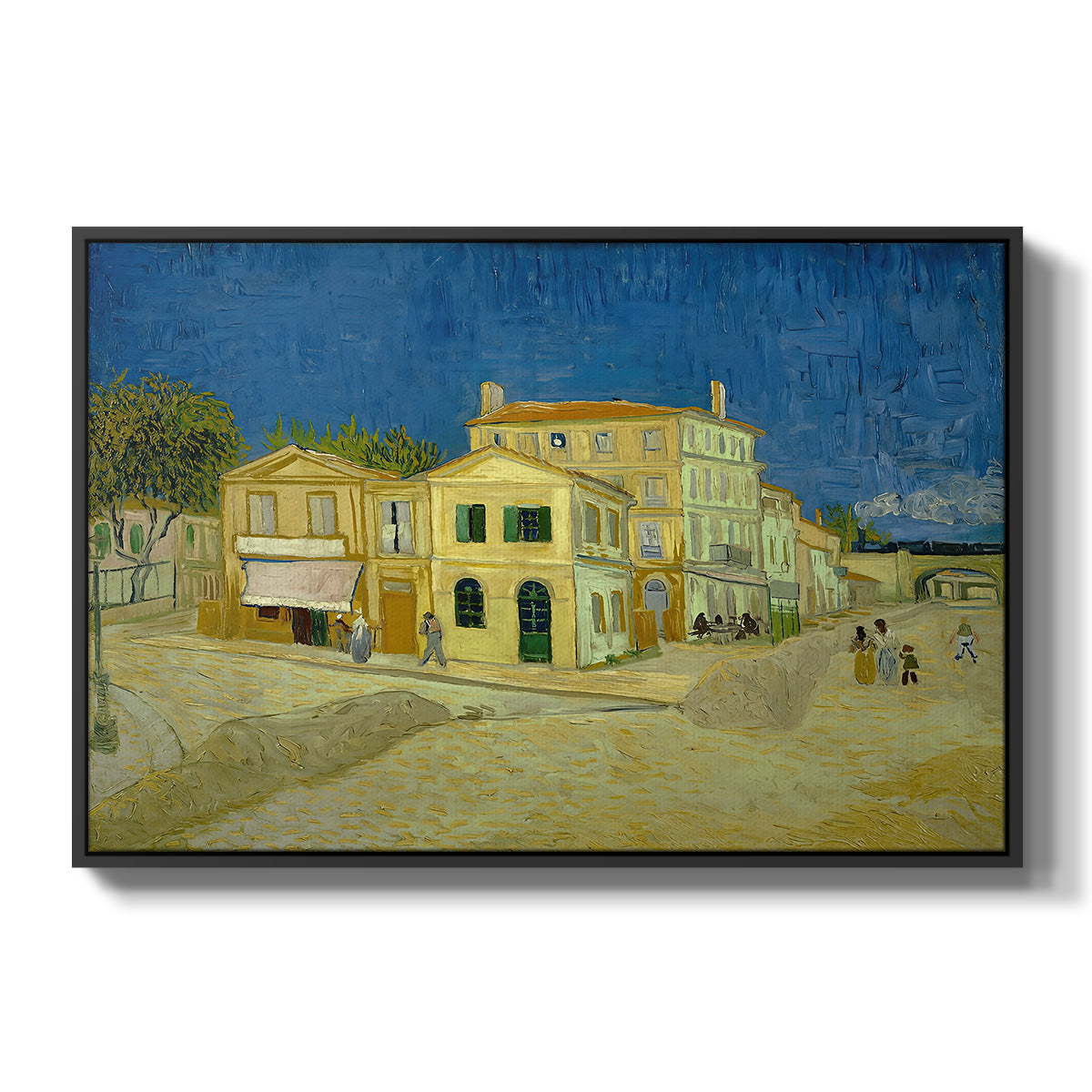 The Yellow House (The Street), 1888 - Floater Framed Canvas Print