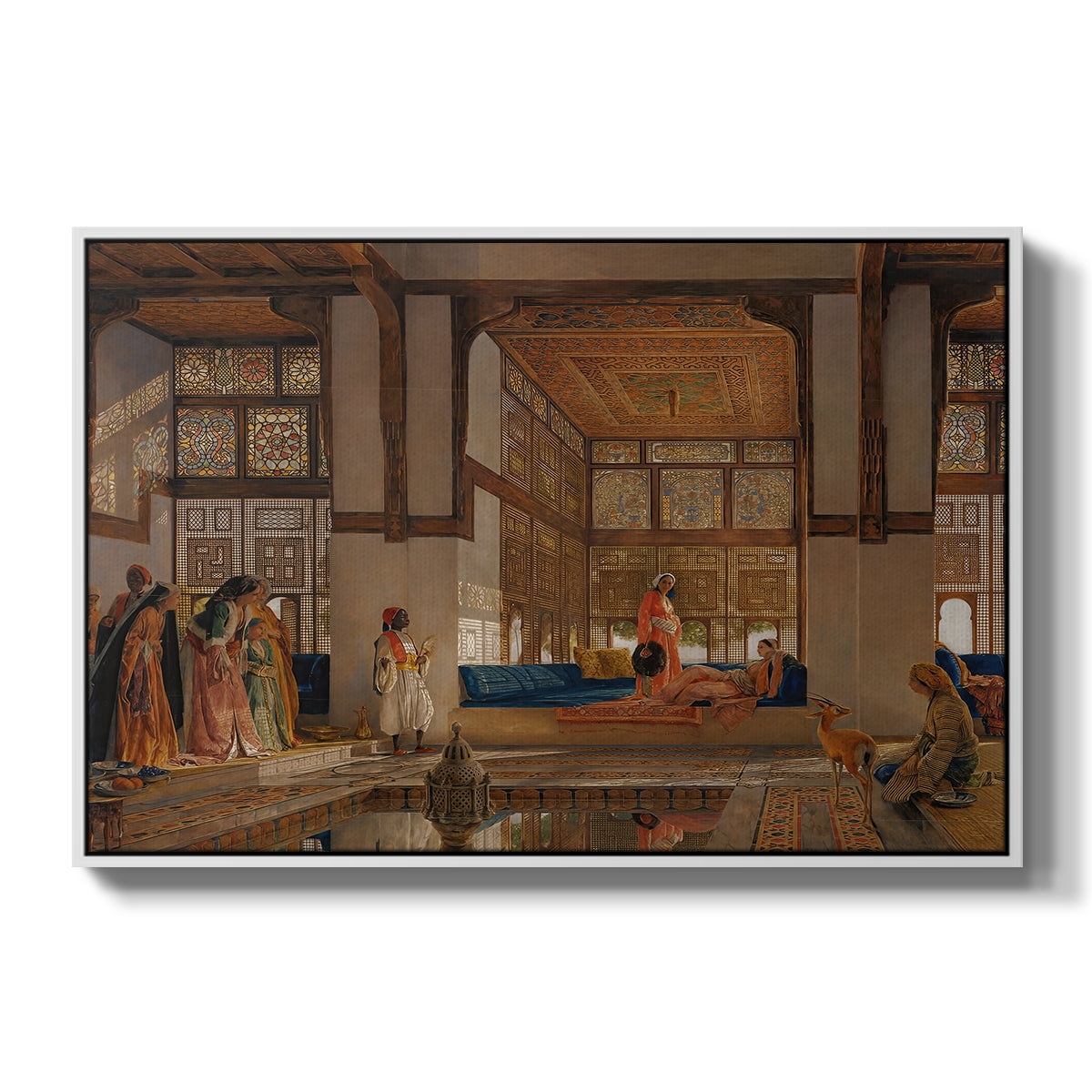 A Lady Receiving Visitors (The Reception), 1873 - Floater Framed Canvas Print