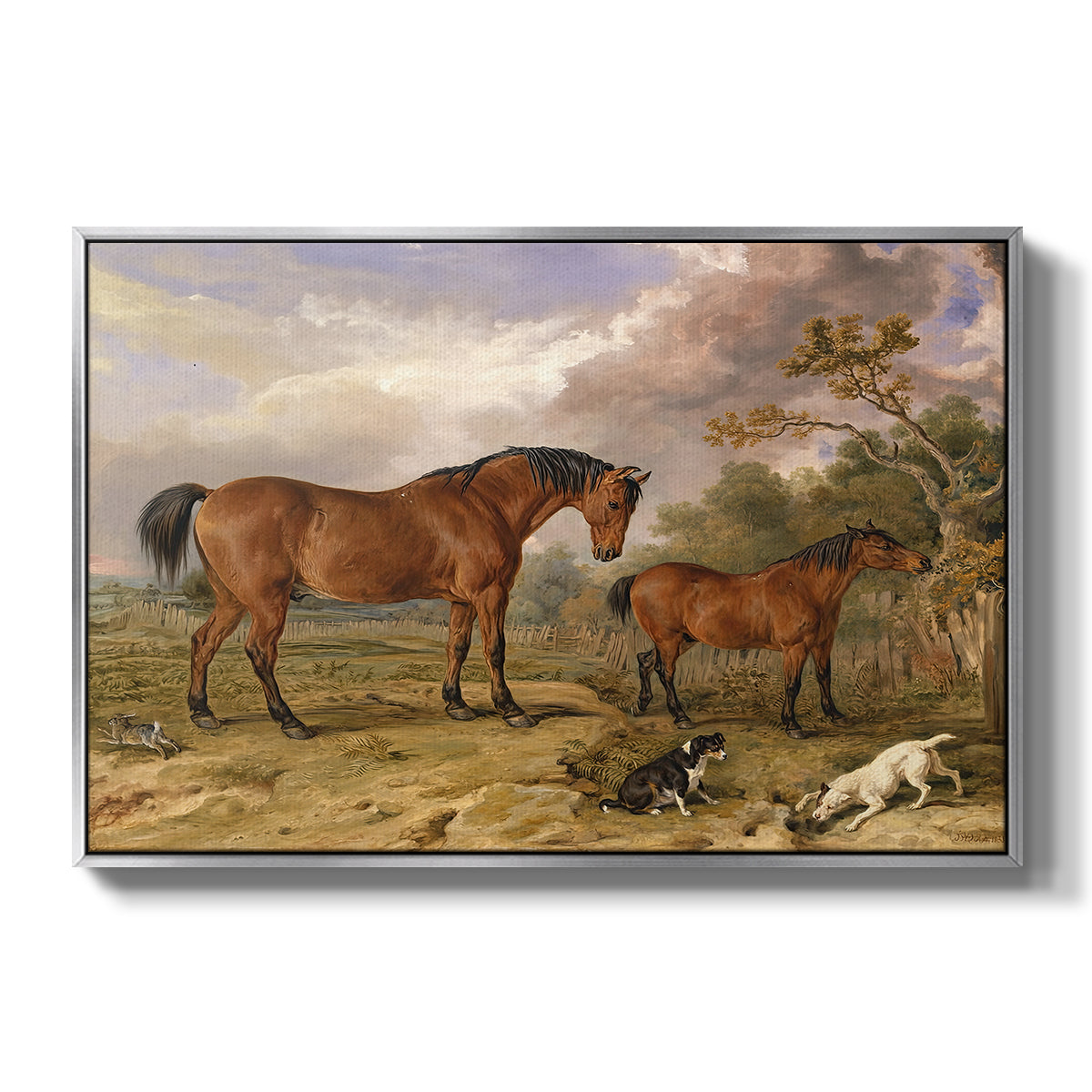 Portrait of Reformer, Blucher, Tory and Crib, Property of Rowland Alston, Esq., M.P., 1835 - Floater Framed Canvas Print