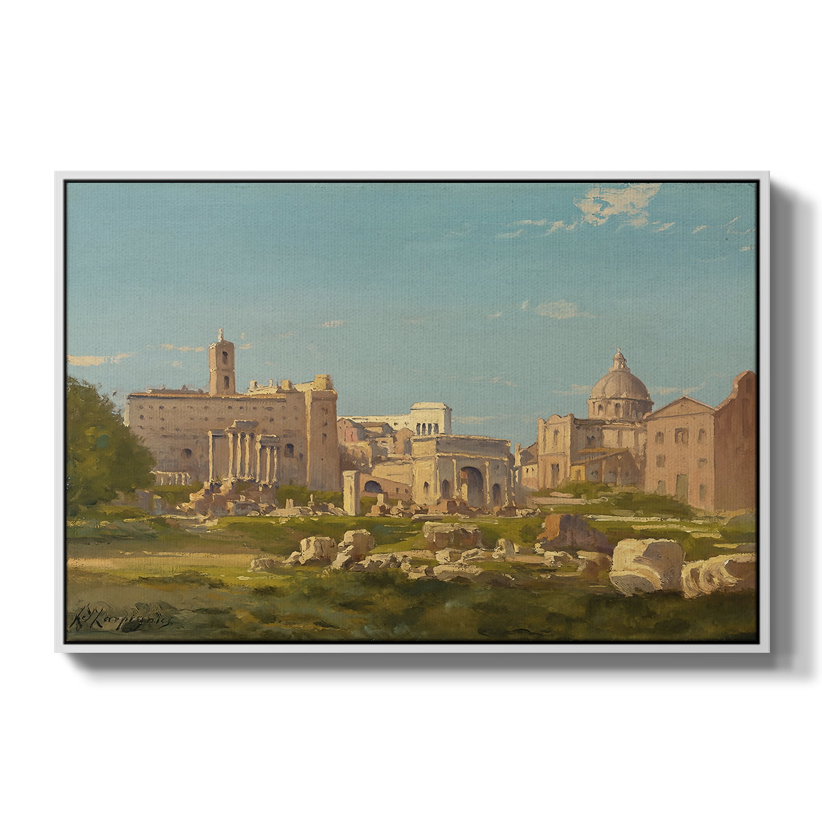 The Roman Forum, c. 1860 - Floater Framed Canvas Print