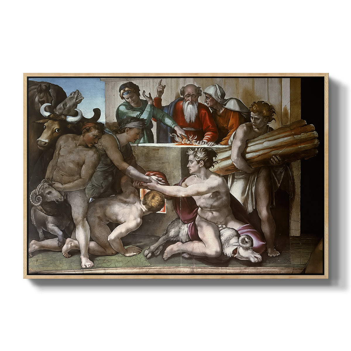 The Sacrifice of Noah (Sistine Chapel), 1509 - Floater Framed Canvas Print