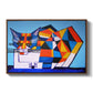 Cassie Thinking about Cubism - Floater Framed Canvas Print