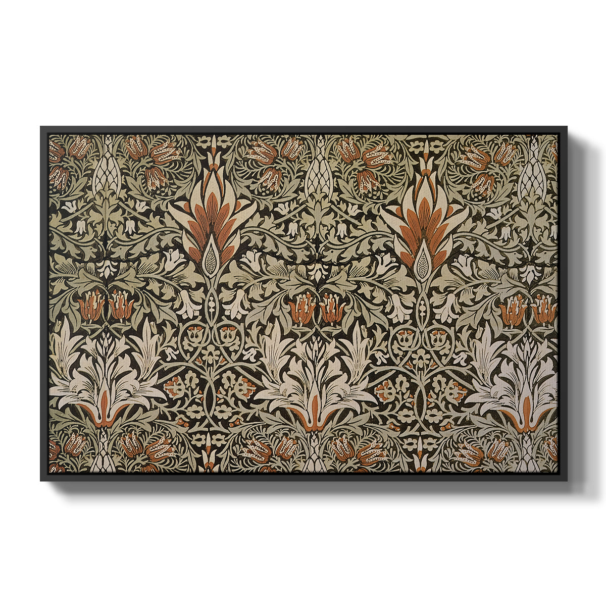 Snakeshead - Charcoal/Spice, c. 1876 - Floater Framed Canvas Print