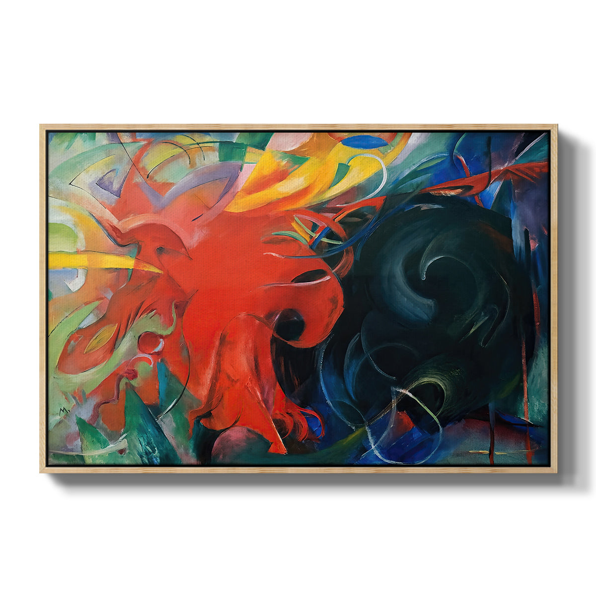 Fighting Forms, 1914 - Floater Framed Canvas Print