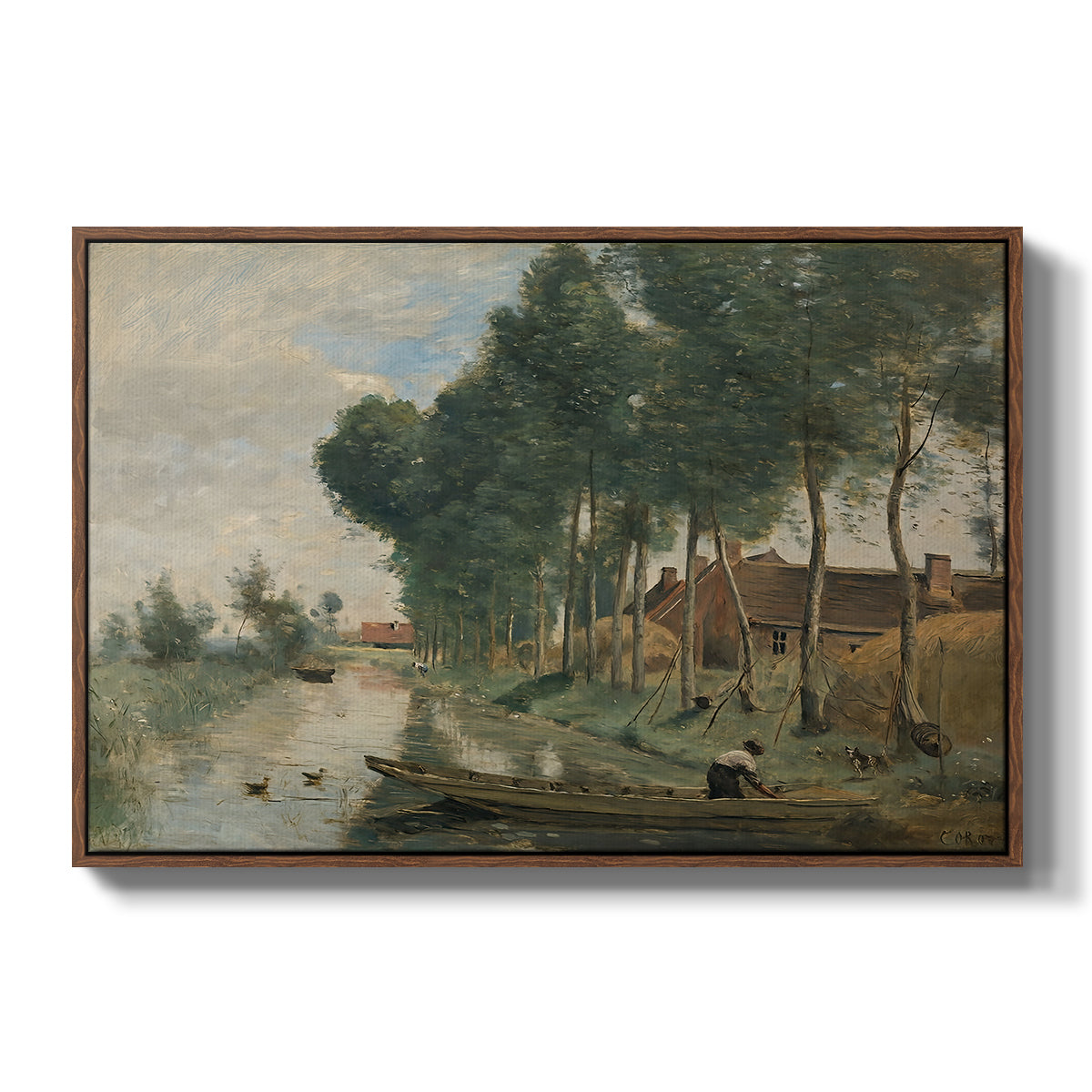 Landscape at Arleux-du-Nord, c. 1871-1874 - Floater Framed Canvas Print