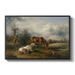 Two Horses on the Pasture, c. 1825 - Floater Framed Canvas Print
