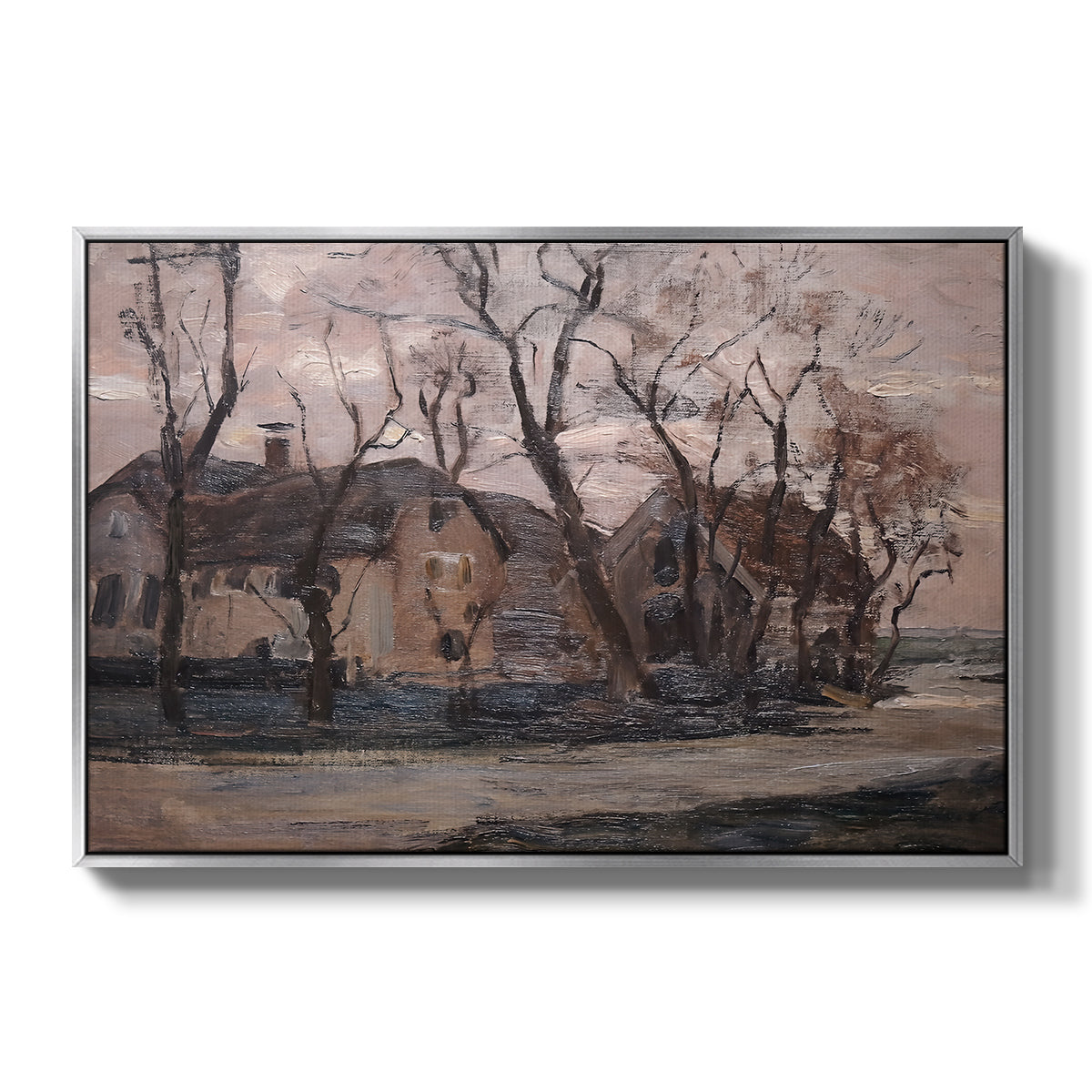 Farm near Duivendrecht in the Evening, c. 1905 - Floater Framed Canvas Print