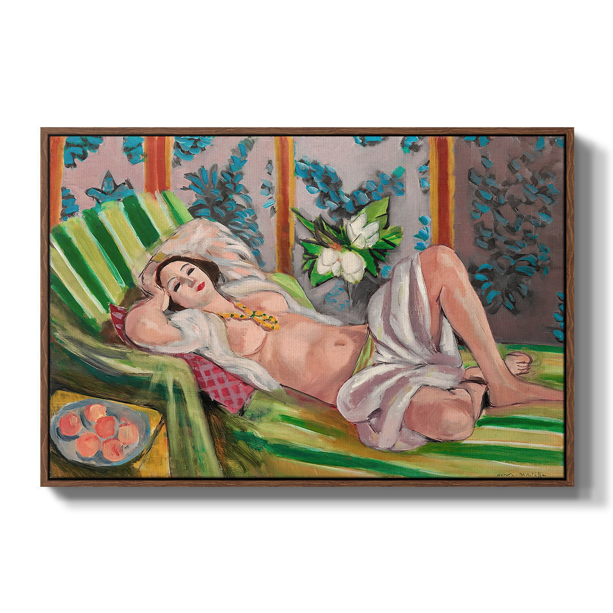 Odalisque Couchée Aux Magnolias, c. 1923 - Floater Framed Canvas Print