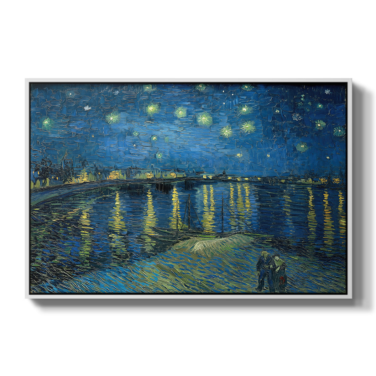 Starry Night Over the Rhône, 1888 - Floater Framed Canvas Print