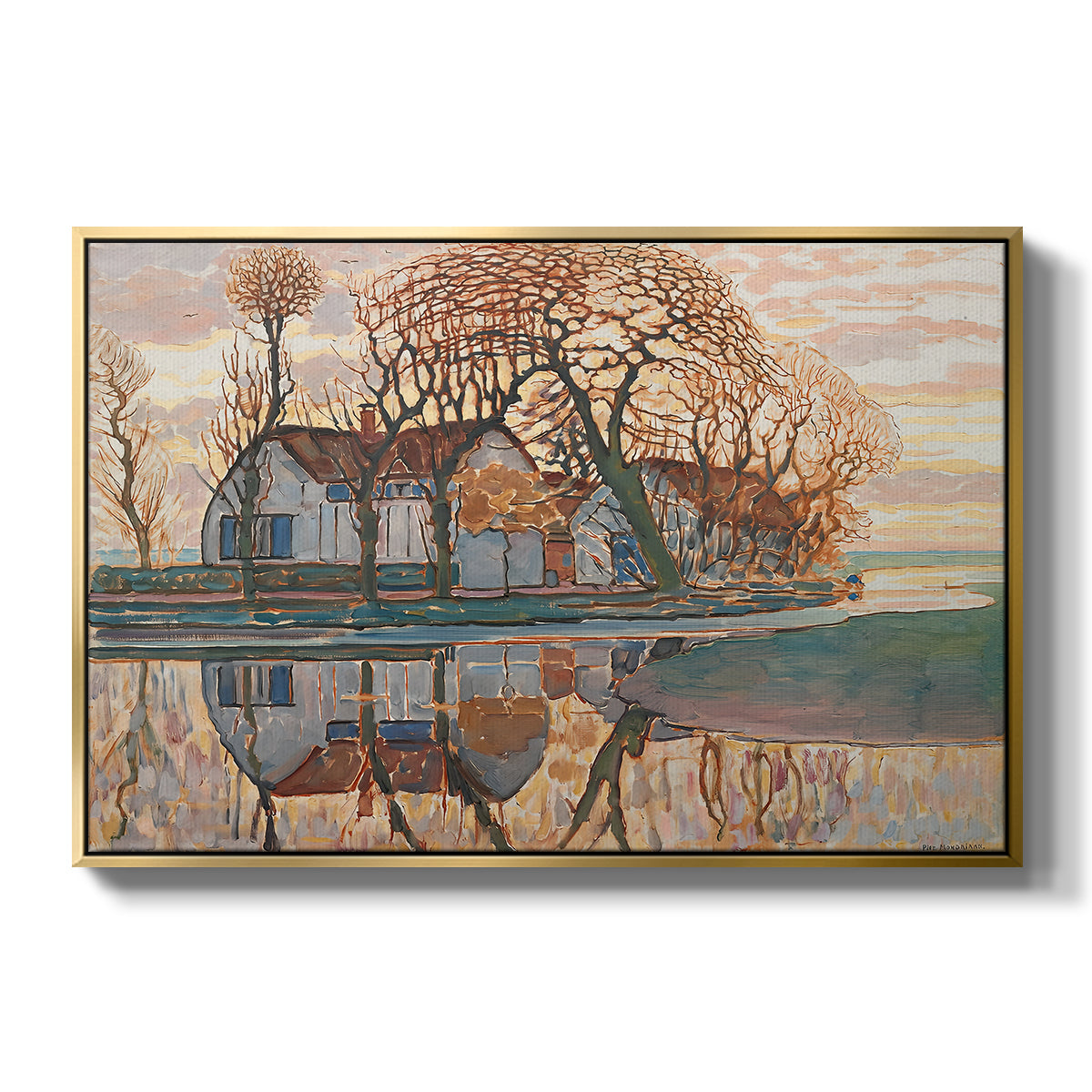Farm near Duivendrecht, c. 1916 - Floater Framed Canvas Print