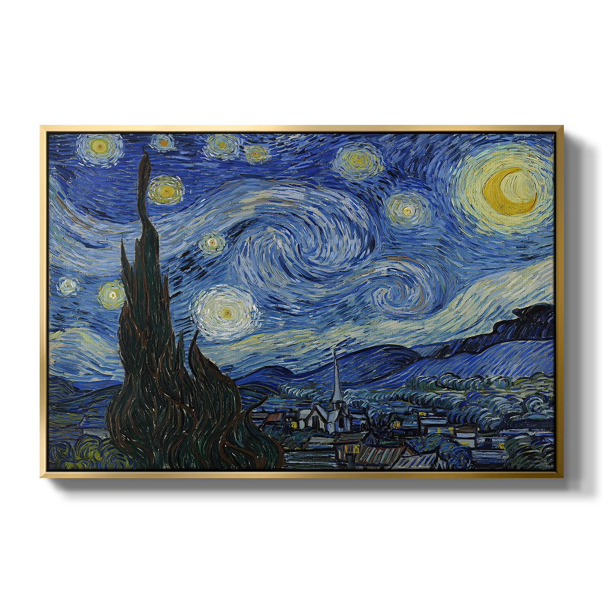 The Starry Night, 1889 - Floater Framed Canvas Print