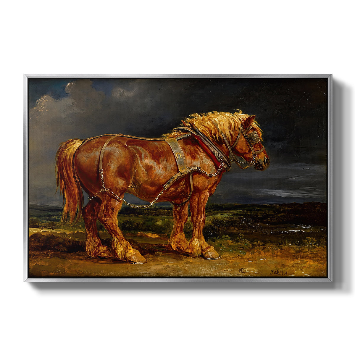 The Shire Horse Elephant in an Extensive Landscape, c. 1850s - Floater Framed Canvas Print