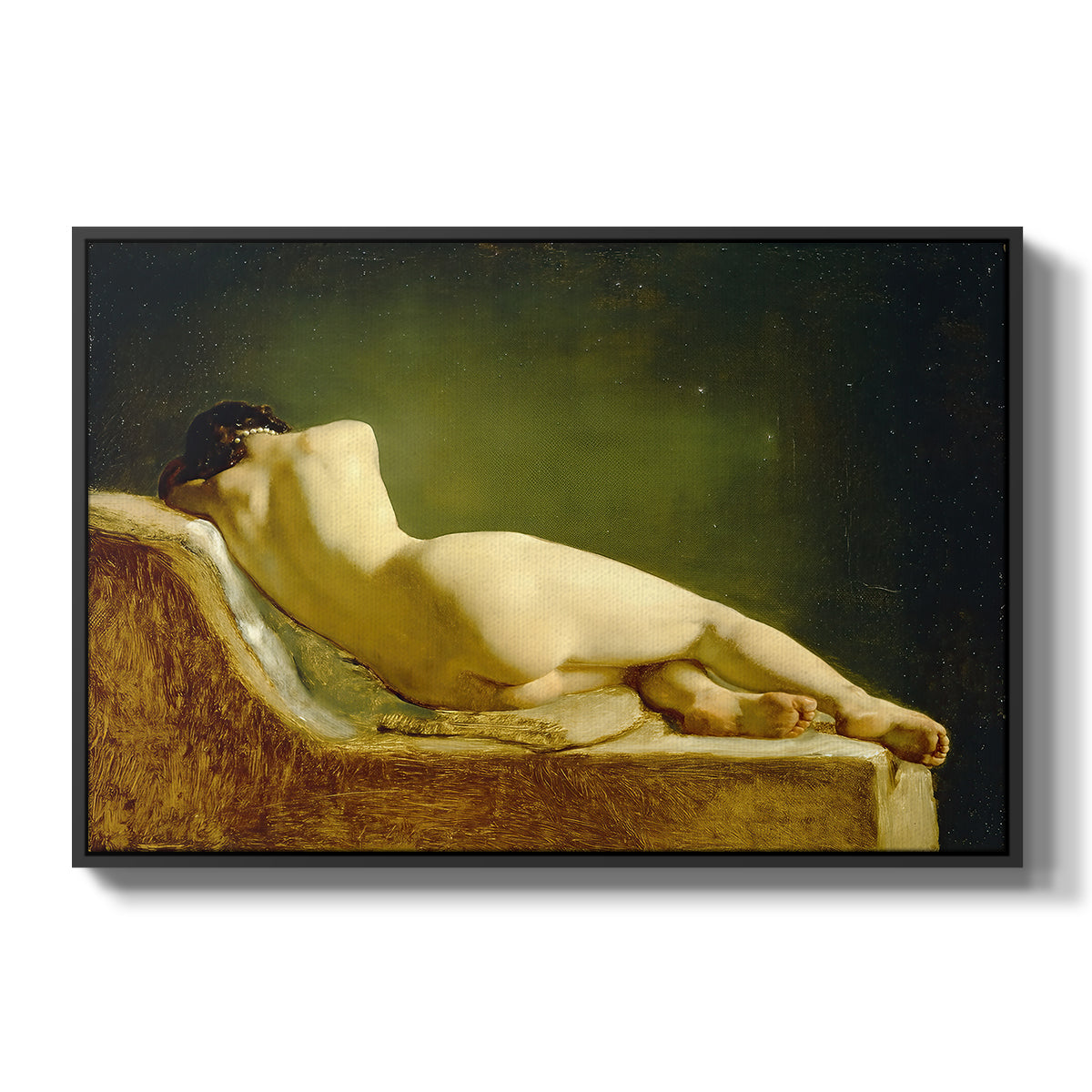 Reclining Nude (Liggende model), 1833 - Floater Framed Canvas Print