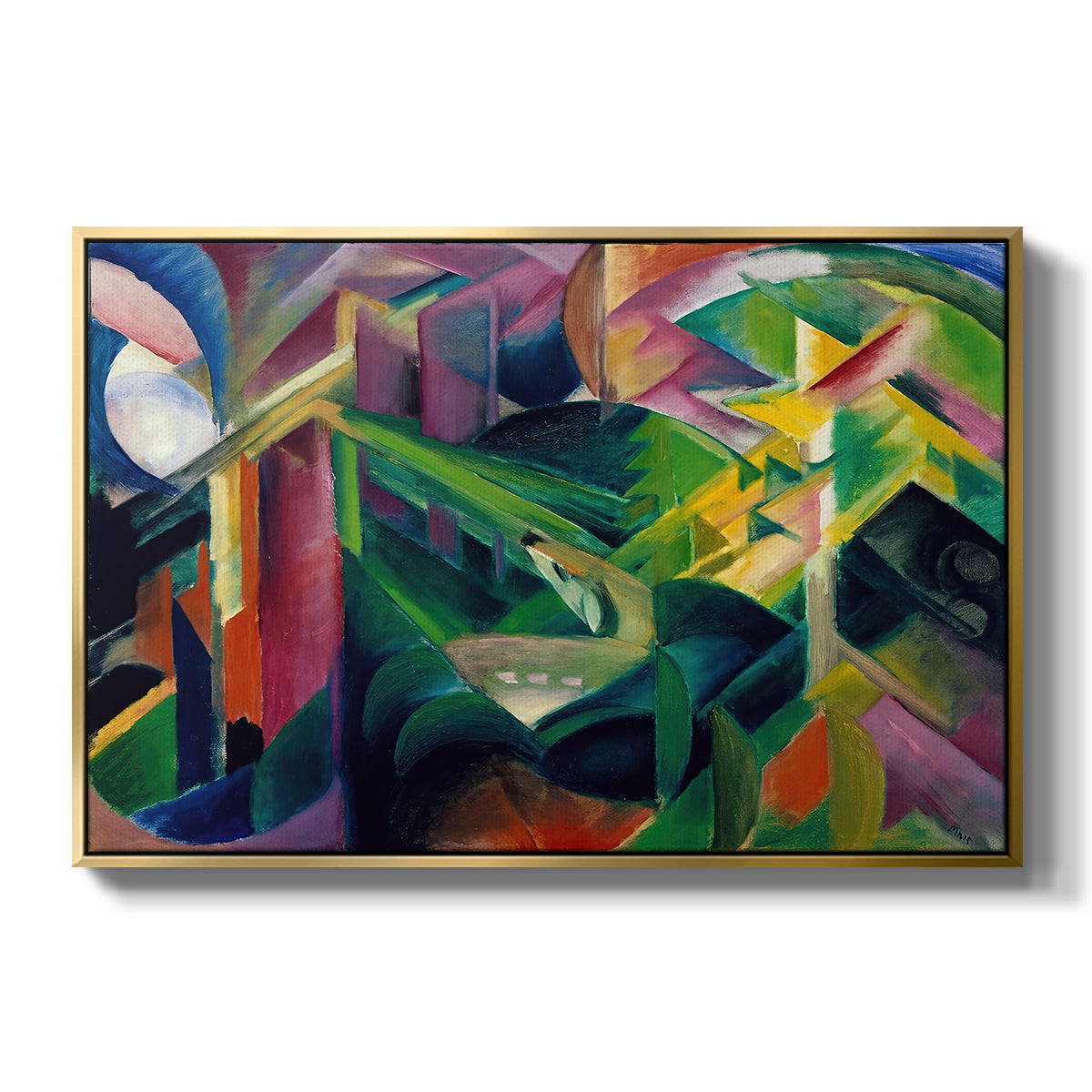 Deer in a Monastery Garden, 1912 - Floater Framed Canvas Print