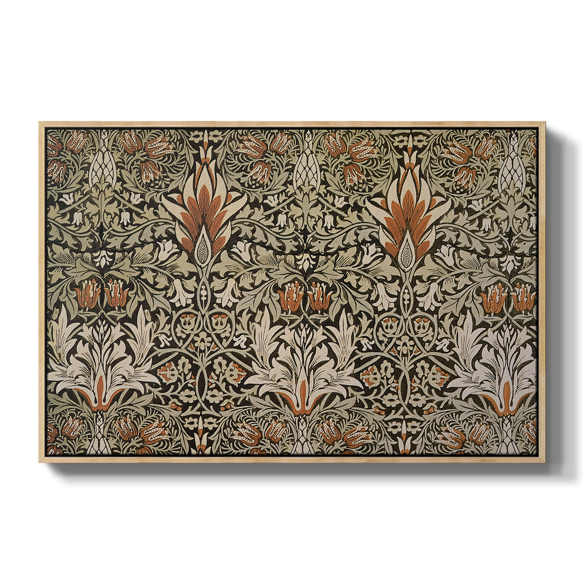 Snakeshead - Charcoal/Spice, c. 1876 - Floater Framed Canvas Print