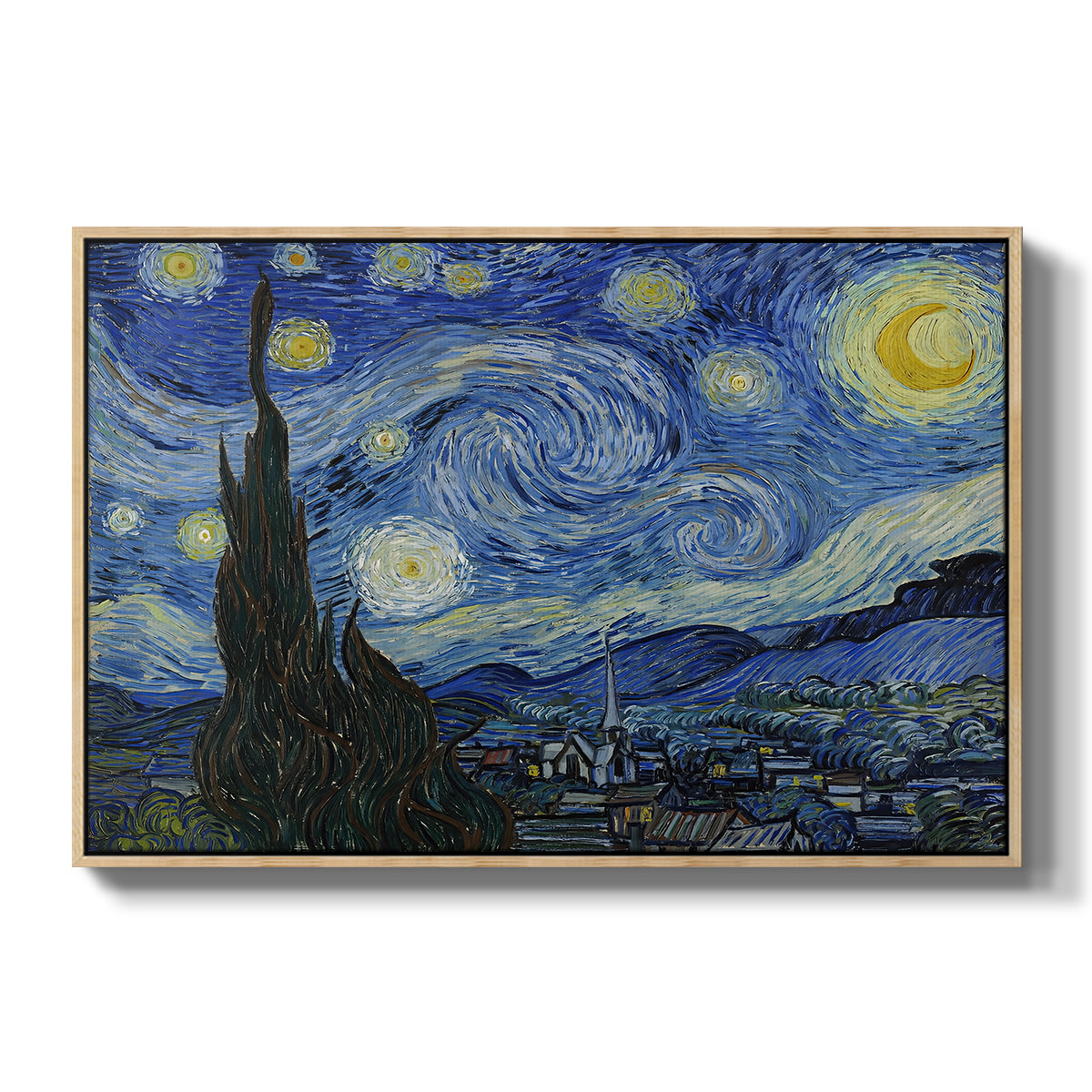 The Starry Night, 1889 - Floater Framed Canvas Print