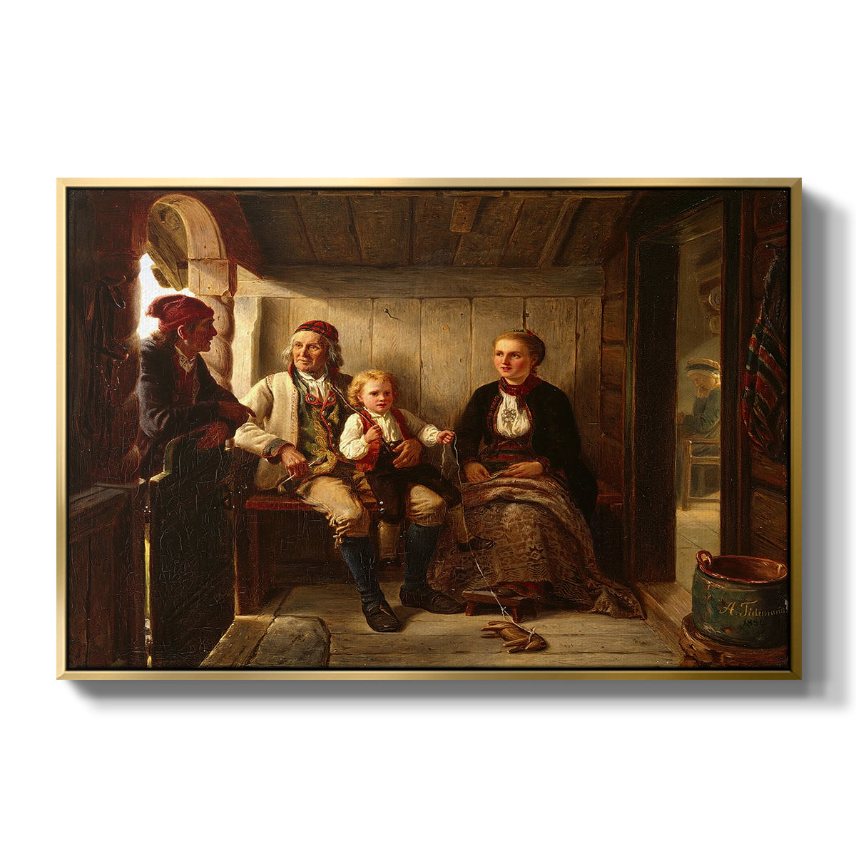 Neighbors (Naboer), 1855 - Floater Framed Canvas Print