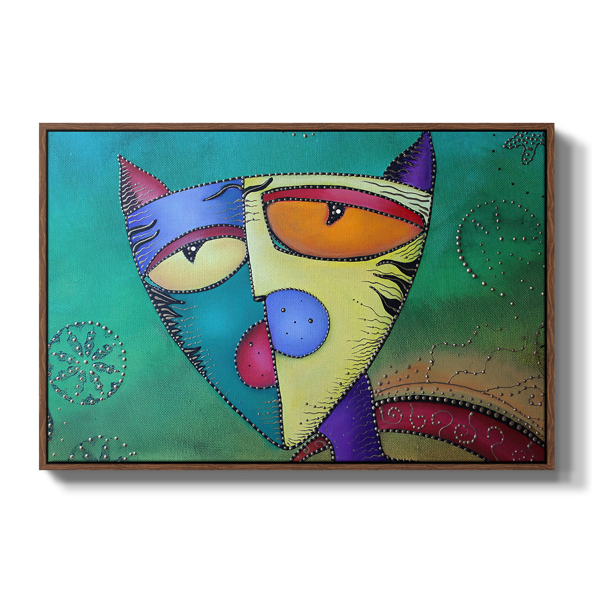 Celestial Cat - Floater Framed Canvas Print