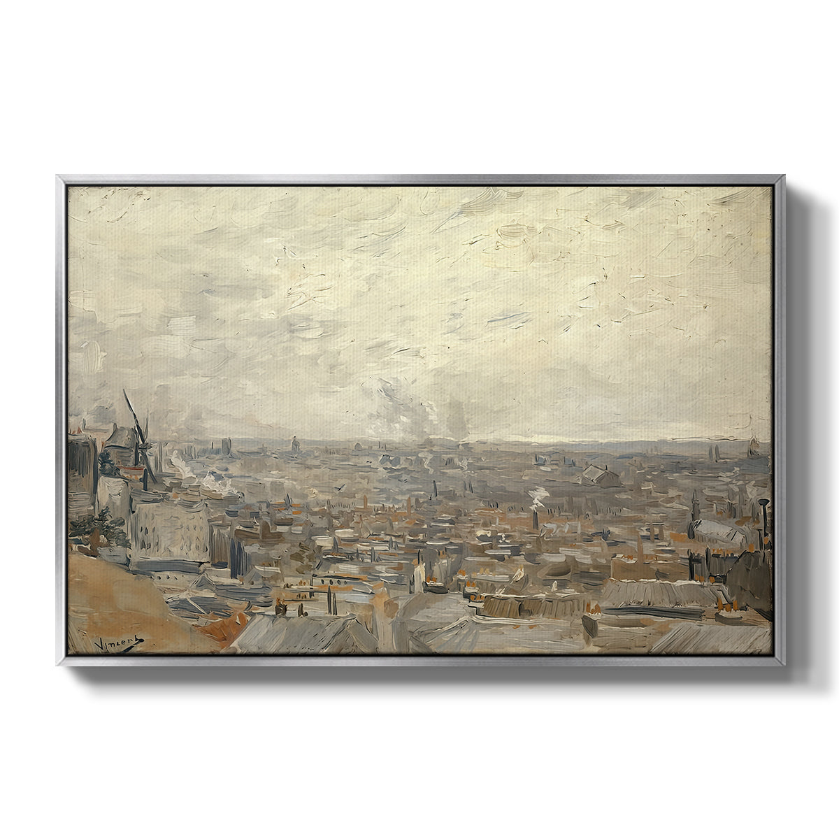 View from Montmartre, 1886 - Floater Framed Canvas Print