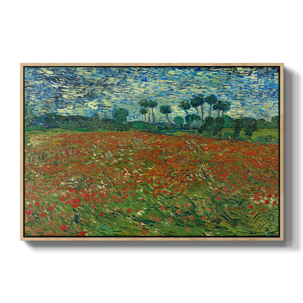 Field with Poppies, 1889 - Floater Framed Canvas Print