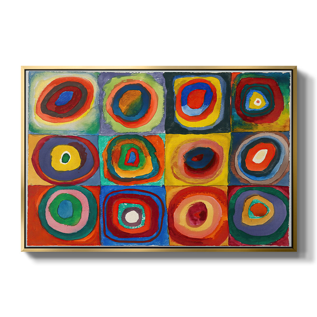 Color Study: Squares with Concentric Circles, 1913 - Floater Framed Canvas Print